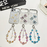 Custodia TPU con farfalla 3D glitterata per iPhone 12 e 13