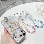 Custodia TPU con farfalla 3D glitterata per iPhone 12 e 13