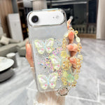 Custodia TPU con farfalla 3D glitterata per iPhone 17 Pro Max
