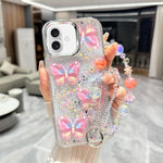 Custodia TPU con farfalla 3D glitterata per iPhone 17 Pro Max
