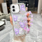 Custodia TPU con farfalla 3D glitterata per iPhone 17 Pro Max