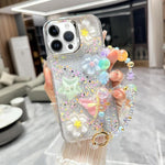 Custodia TPU con farfalla 3D glitterata per iPhone 16 Pro Max