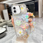 Custodia TPU con farfalla 3D glitterata per iPhone 16 Pro Max