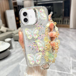 Custodia TPU con farfalla 3D glitterata per iPhone 16 Pro Max
