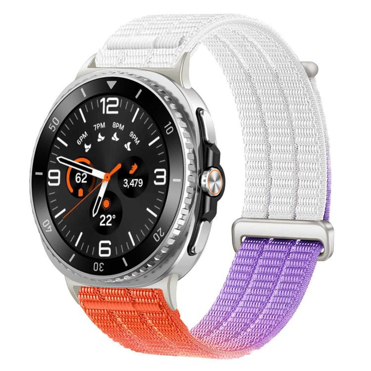 Cinturino per orologio con chiusura in metallo, in nylon traspirante a doppia maglia, effetto nuvola, con passante in nylon., For Samsung Galaxy Watch8 / Watch8 Classic