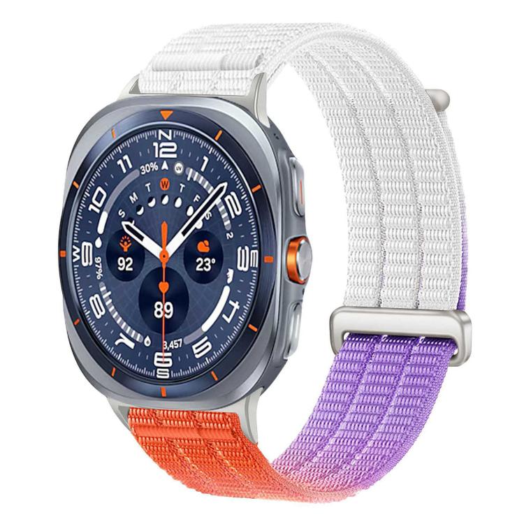 Cinturino per orologio con chiusura in metallo, in nylon traspirante a doppia maglia, effetto nuvola, con passante in nylon., For Samsung Galaxy Watch Ultra 47mm / Ultra 2025