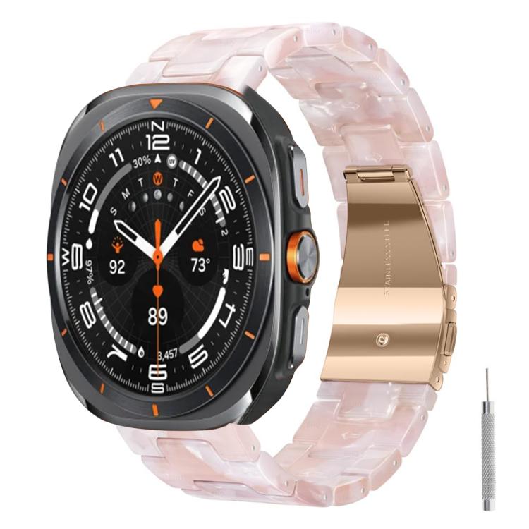 Cinturino per orologio in resina con chiusura a farfalla e tre perline, completo di strumento per la rimozione., For Galaxy Watch Ultra 47mm / Ultra 2025