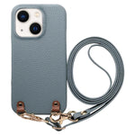 Custodia in PU con retro pelle e tracolla per iPhone 13