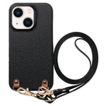 Custodia in PU con retro pelle e tracolla per iPhone 13