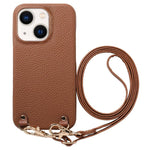 Custodia in PU con retro pelle e tracolla per iPhone 13