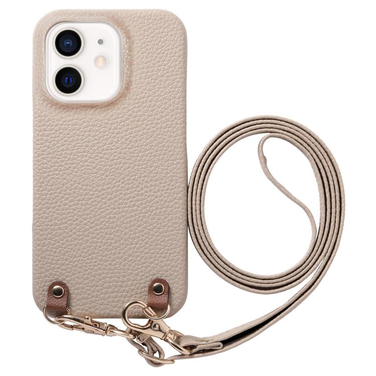 Custodia in PU con retro pelle e tracolla per iPhone 13