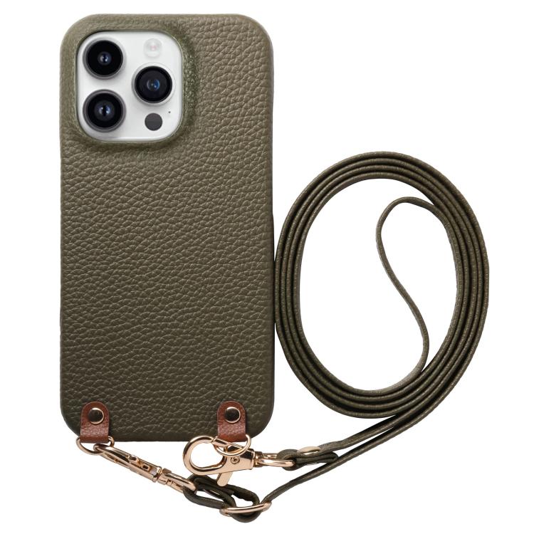 Custodia in PU con retro pelle e tracolla per iPhone 13