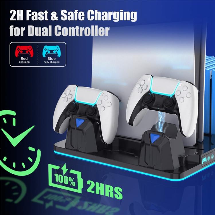 Supporto raffreddamento e ricarica doppio controller PS5