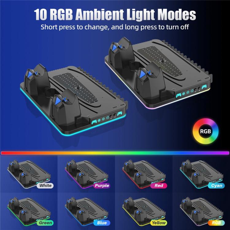 Supporto raffreddamento e ricarica doppio controller PS5