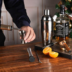 Set cocktail acciaio inox shaker 750 ml 7 pezzi
