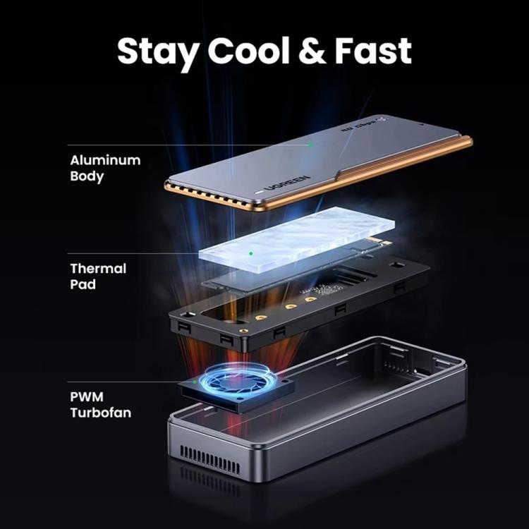 Case esterno per hard disk M.2 NVMe USB 4.0 con ventola