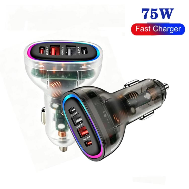 Caricabatterie da auto multiprotocollo 75W PD3.0 USB-C e USB