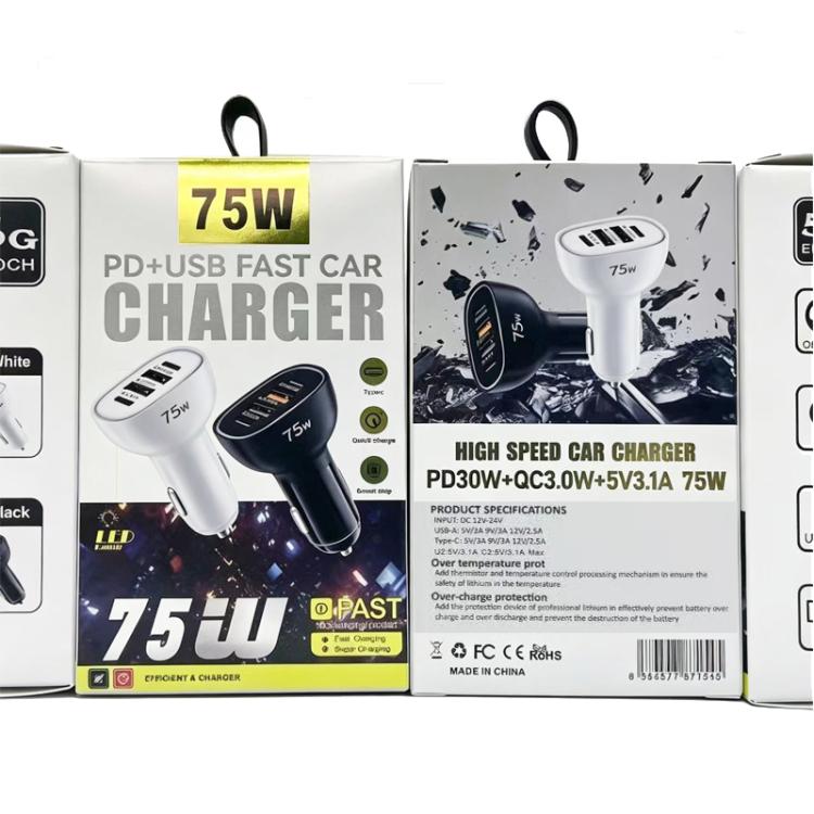 Caricabatterie da auto multiprotocollo 75W PD3.0 USB-C e USB