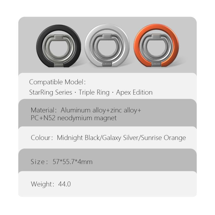 Supporto magnetico per telefono LeReach Triple Ring Apex Edition con anello