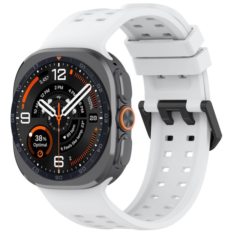 Cinturino per orologio in silicone con fibbia a doppia fila di perni, For Galaxy Watch Ultra 47mm / Ultra 2025