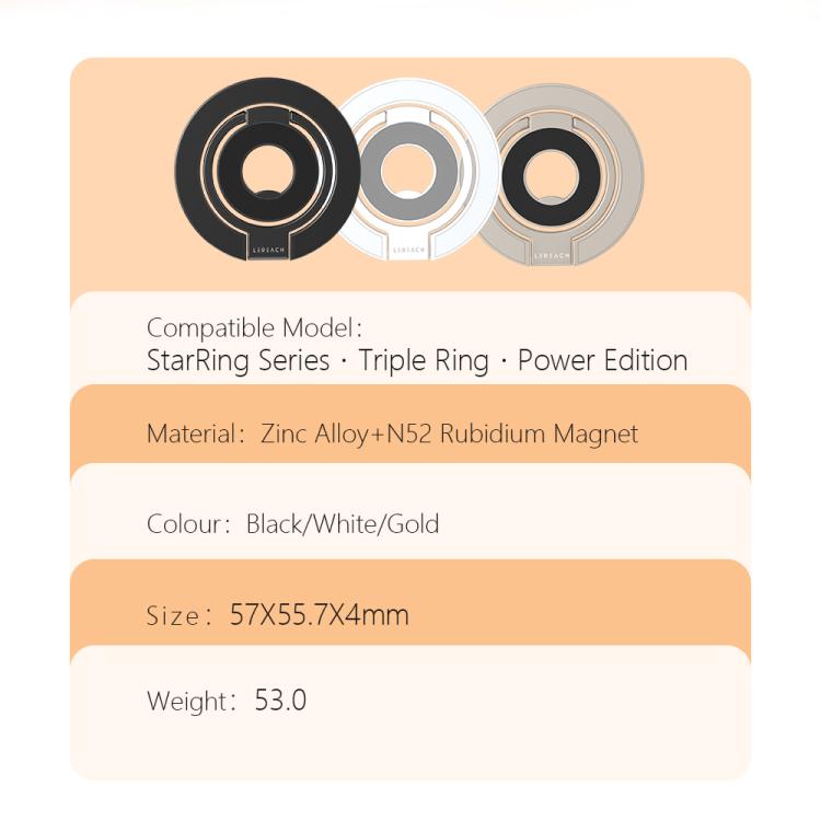 Supporto magnetico per telefono LeReach Triple Ring Power Edition con anello