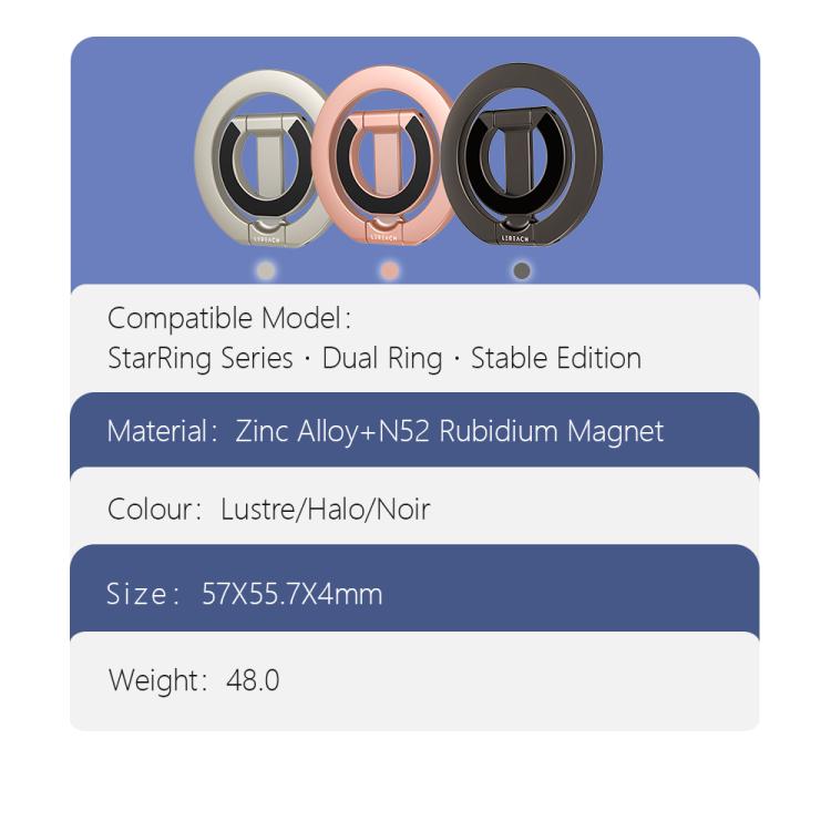 Supporto magnetico per telefono LeReach StarRing Dual Ring con rotazione a 360