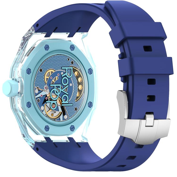 Cassa plastica trasparente con cinturino in silicone per Swatch R