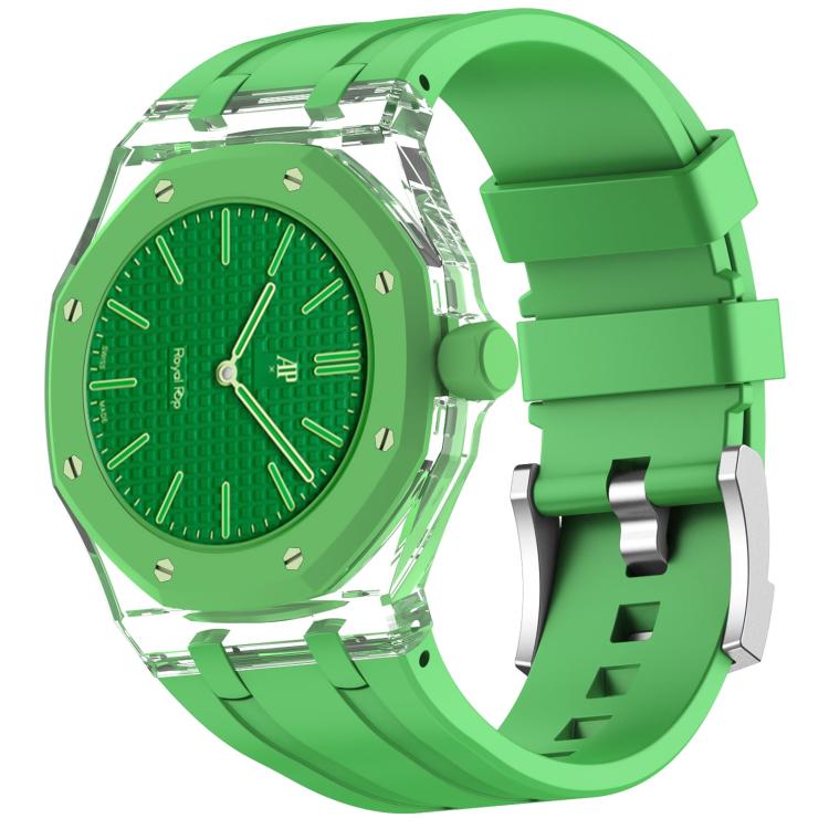 Cassa plastica trasparente con cinturino in silicone per Swatch R