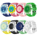 Cassa plastica trasparente con cinturino in silicone per Swatch R