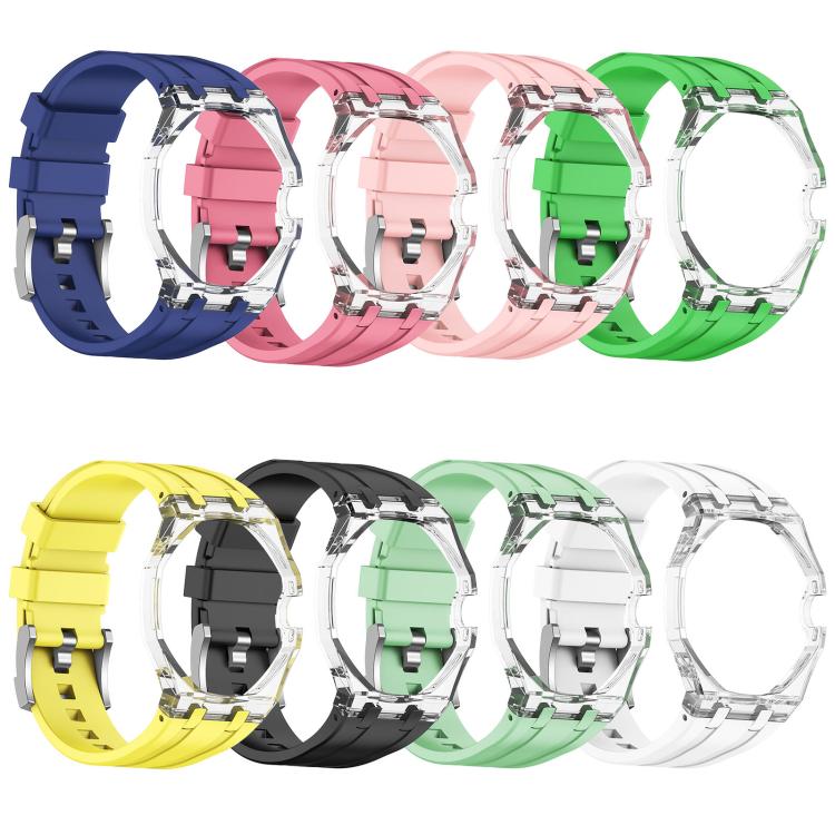 Cassa plastica trasparente con cinturino in silicone per Swatch R