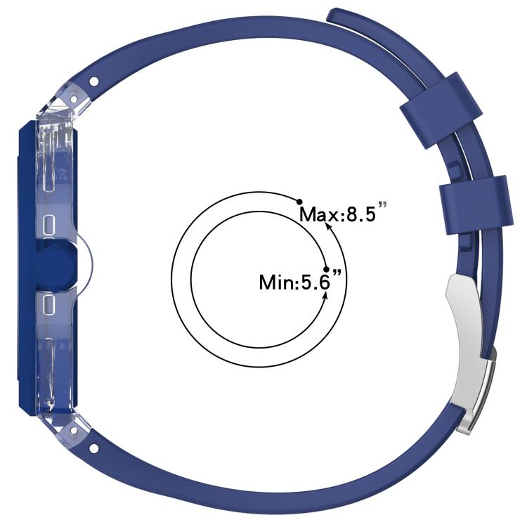 Cassa plastica trasparente con cinturino in silicone per Swatch R