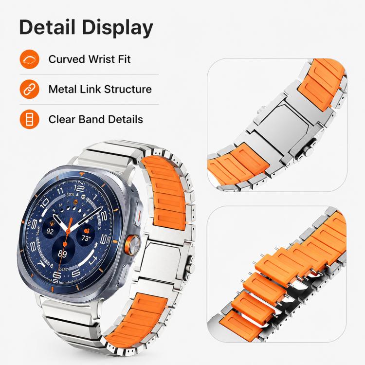 Cinturino in silicone e titanio per Galaxy Watch Ultra 2024-2026