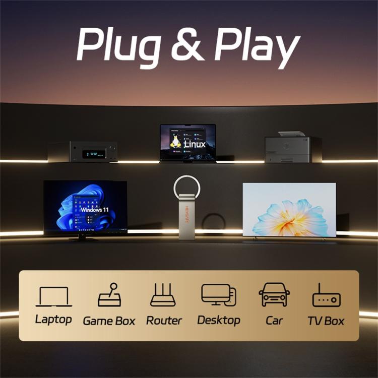 Chiavetta USB 2.0 HEYGATE TU20 in lega di alluminio 8-128GB