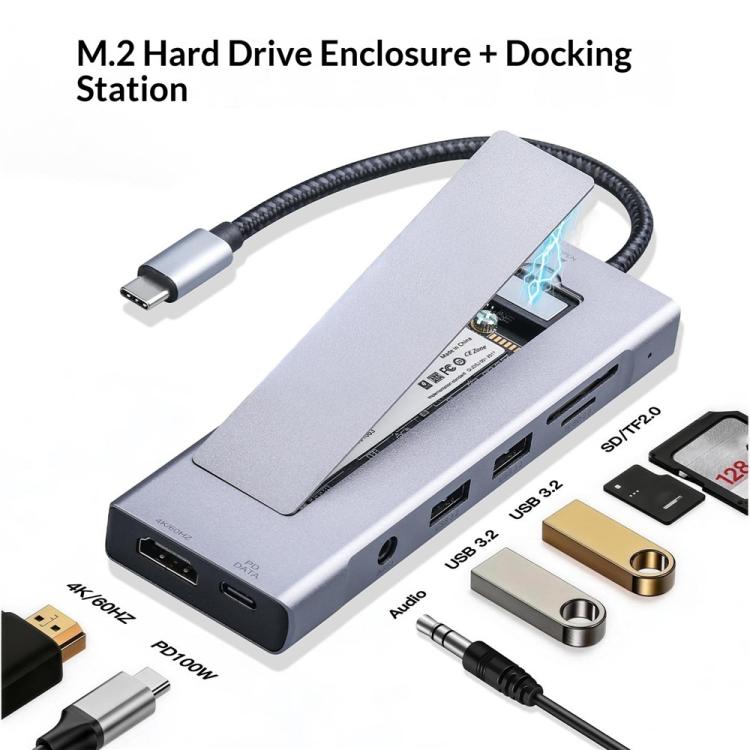 Box esterno 8 in 1 con SSD M.2 NVMe e hub USB 3.2