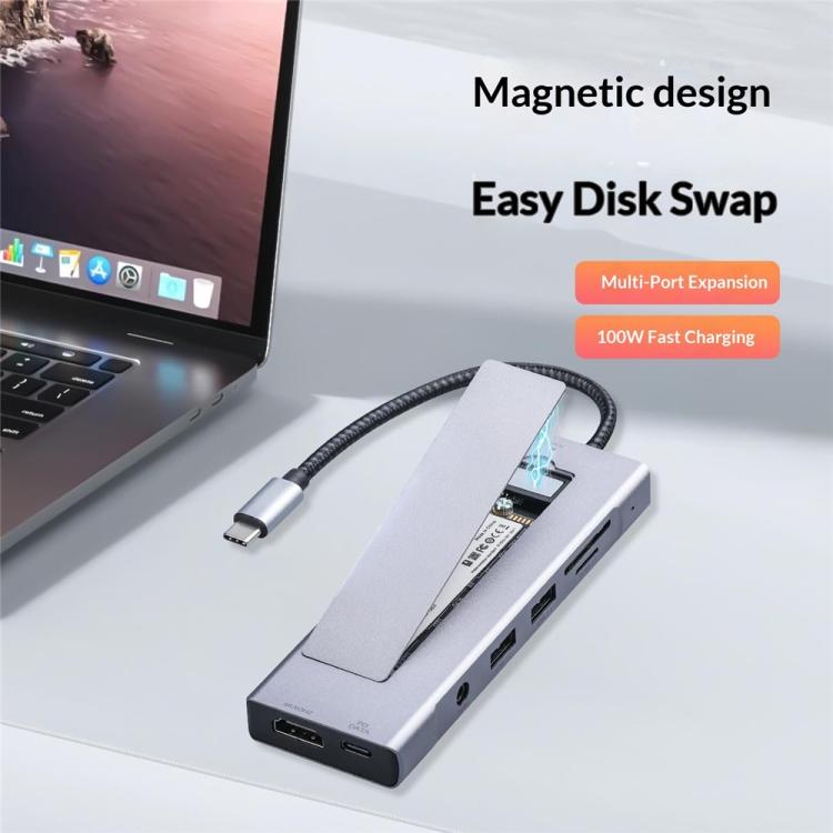 Box esterno 8 in 1 con SSD M.2 NVMe e hub USB 3.2