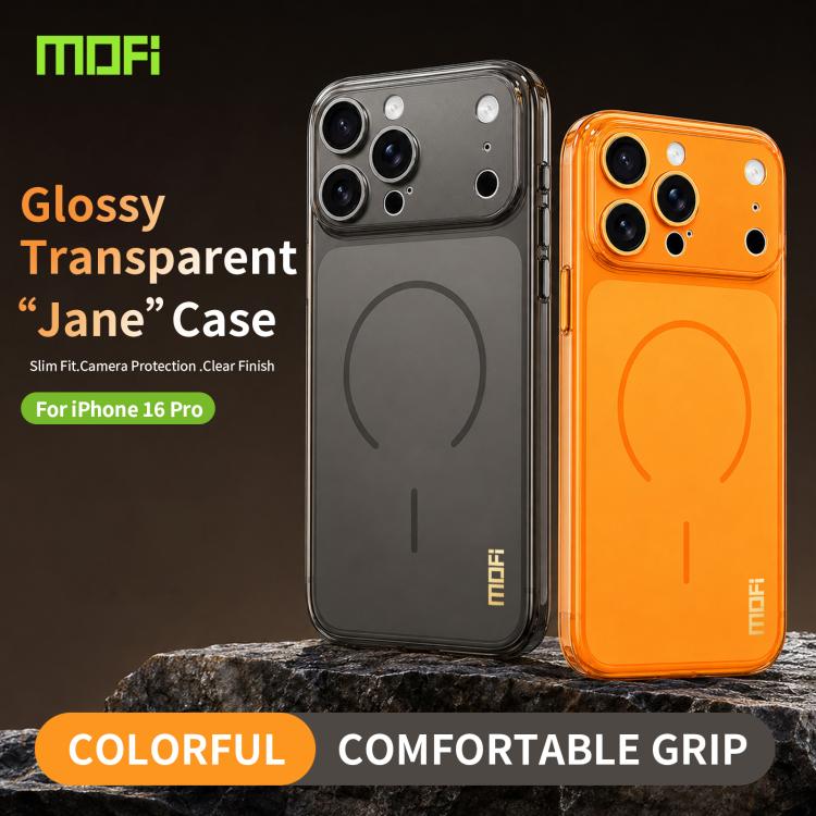 Custodia per telefono MOFI Minimal Series in TPU semitrasparente satinato con pellicola protettiva per obiettivo., For iPhone 16 Pro Max, For iPhone 16 Pro, For iPhone 16, For iPhone 15 Pro Max