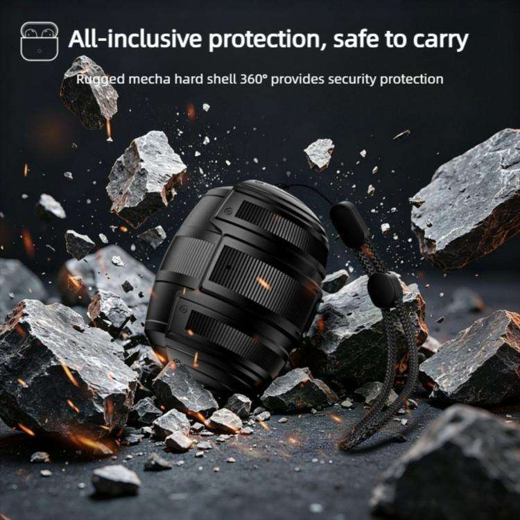 Custodia meccanica a capsula spaziale con cinturino per AirPods Pro 3