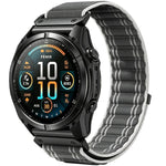 Cinturino per orologio in nylon intrecciato con motivo ondulato e chiusura a strappo., For Gamin 26mm, For Gamin 22mm