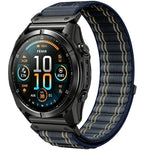 Cinturino per orologio in nylon intrecciato con motivo ondulato e chiusura a strappo., For Gamin 26mm, For Gamin 22mm