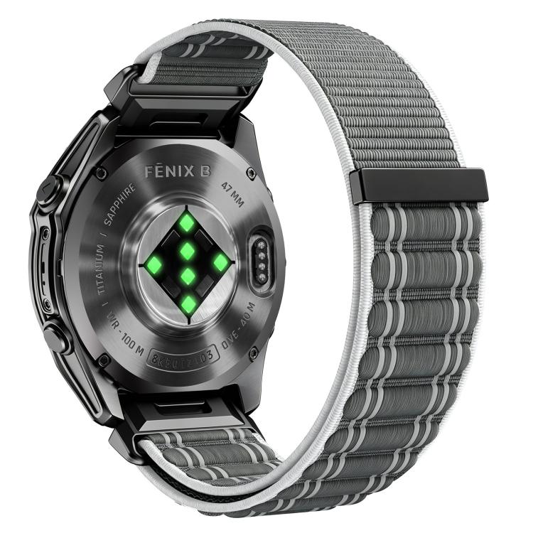 Cinturino per orologio in nylon intrecciato con motivo ondulato e chiusura a strappo., For Gamin 26mm, For Gamin 22mm