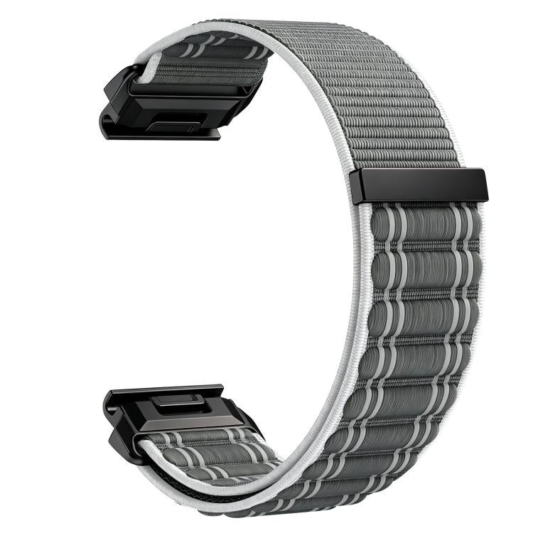Cinturino per orologio in nylon intrecciato con motivo ondulato e chiusura a strappo., For Gamin 26mm, For Gamin 22mm