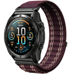 Cinturino per orologio in nylon intrecciato con motivo ondulato e chiusura a strappo., For Gamin 26mm, For Gamin 22mm
