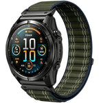 Cinturino per orologio in nylon intrecciato con motivo ondulato e chiusura a strappo., For Gamin 26mm, For Gamin 22mm