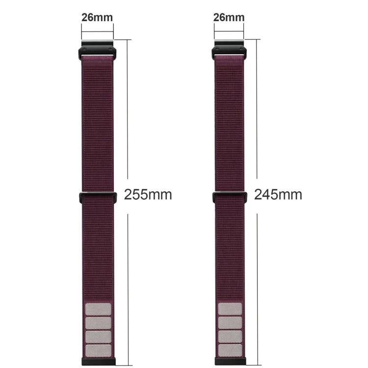 Cinturino per orologio in nylon intrecciato con motivo ondulato e chiusura a strappo., For Gamin 26mm, For Gamin 22mm