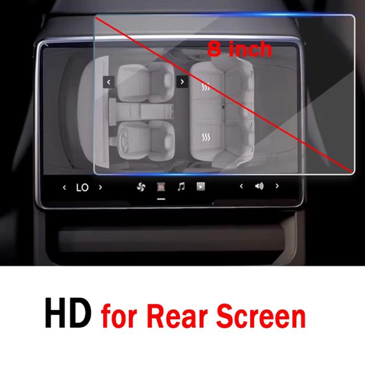 Pellicola in vetro temperato HD con bordi curvi e anti-impronta per i sedili posteriori, con schermo da 8 pollici., For Tesla Model Y Refresh 2025, For Tesla Model 3 Refresh, For Tesla Model 3 / Y
