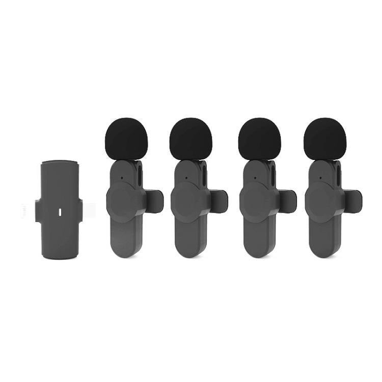 Microfono wireless mini 4 in 1 per registrazione audio fino a 4 persone