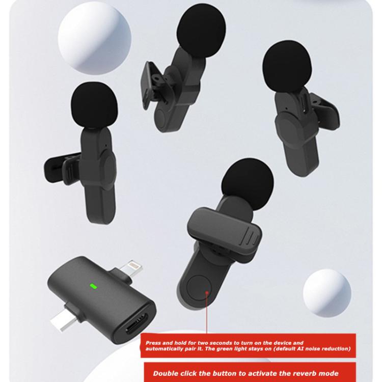 Microfono wireless mini 4 in 1 per registrazione audio fino a 4 persone