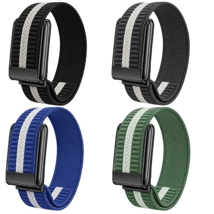 Cinturino per orologio in nylon intrecciato a strisce orizzontali, For WHOOP 5.0 Electrocardiogram, For WHOOP 5.0 Regular