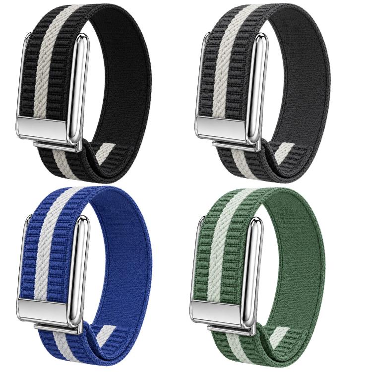 Cinturino per orologio in nylon intrecciato a strisce orizzontali, For WHOOP 5.0 Electrocardiogram, For WHOOP 5.0 Regular