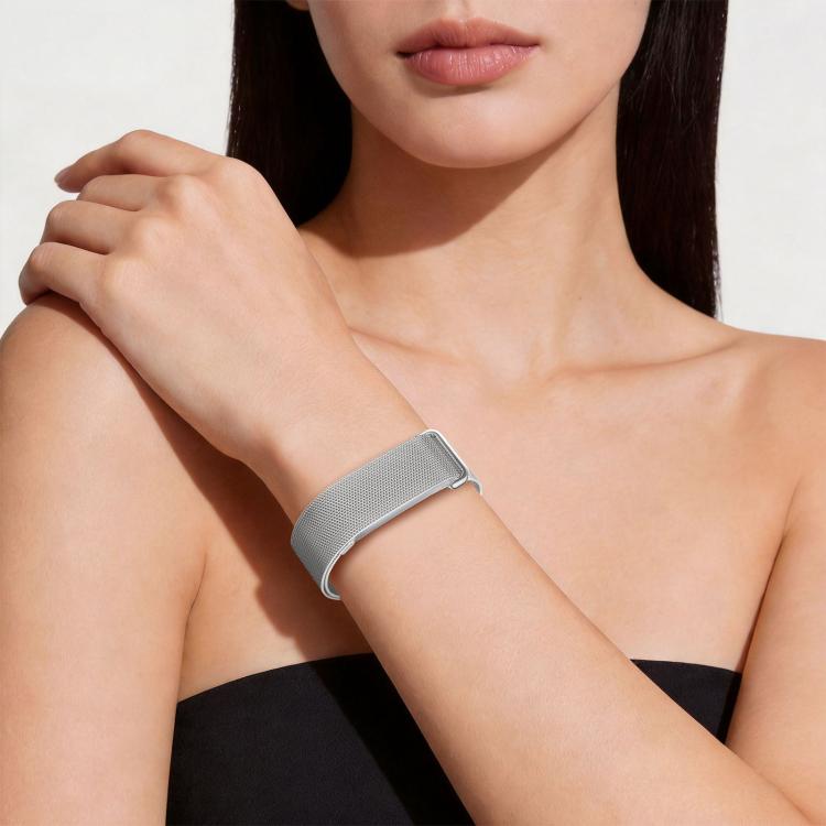 Cornice integrata in plastica trasparente satinata, cinturino milanese in acciaio inossidabile., For Google Fitbit Air